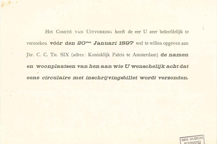 Briefje b.g.v. 70e verjaardag van P.J.H. Cuypers