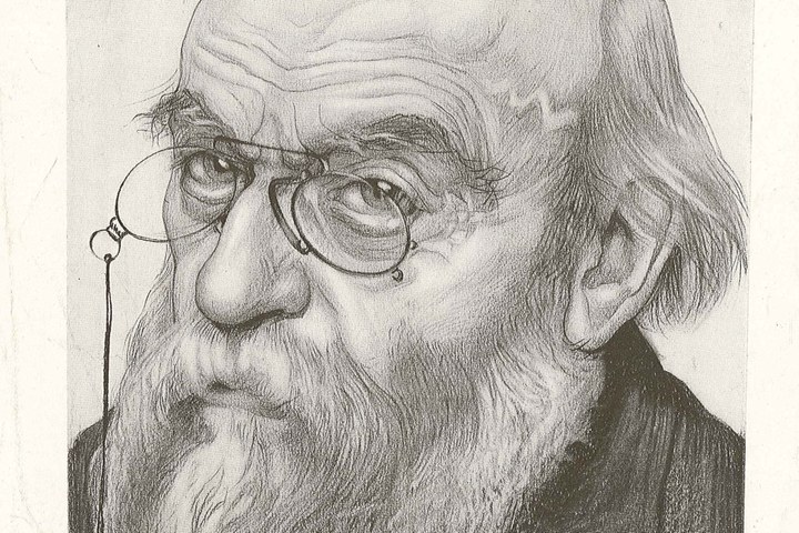 Reproductie van getekend portret van Dr. P.J.H. Cuypers