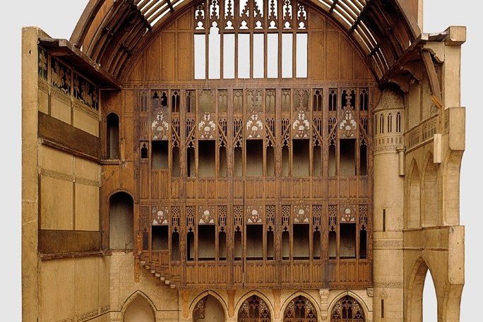 Maquette van de hal van kasteel De Haar te Haarzuylens