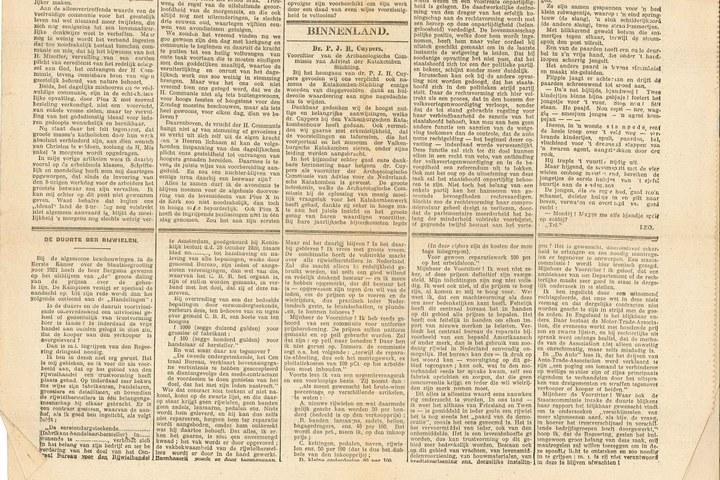 Het Dagblad voor NOORDBRABANT van vrijdag 18 maart 1921 met een beschouwing over diens leven en werk.