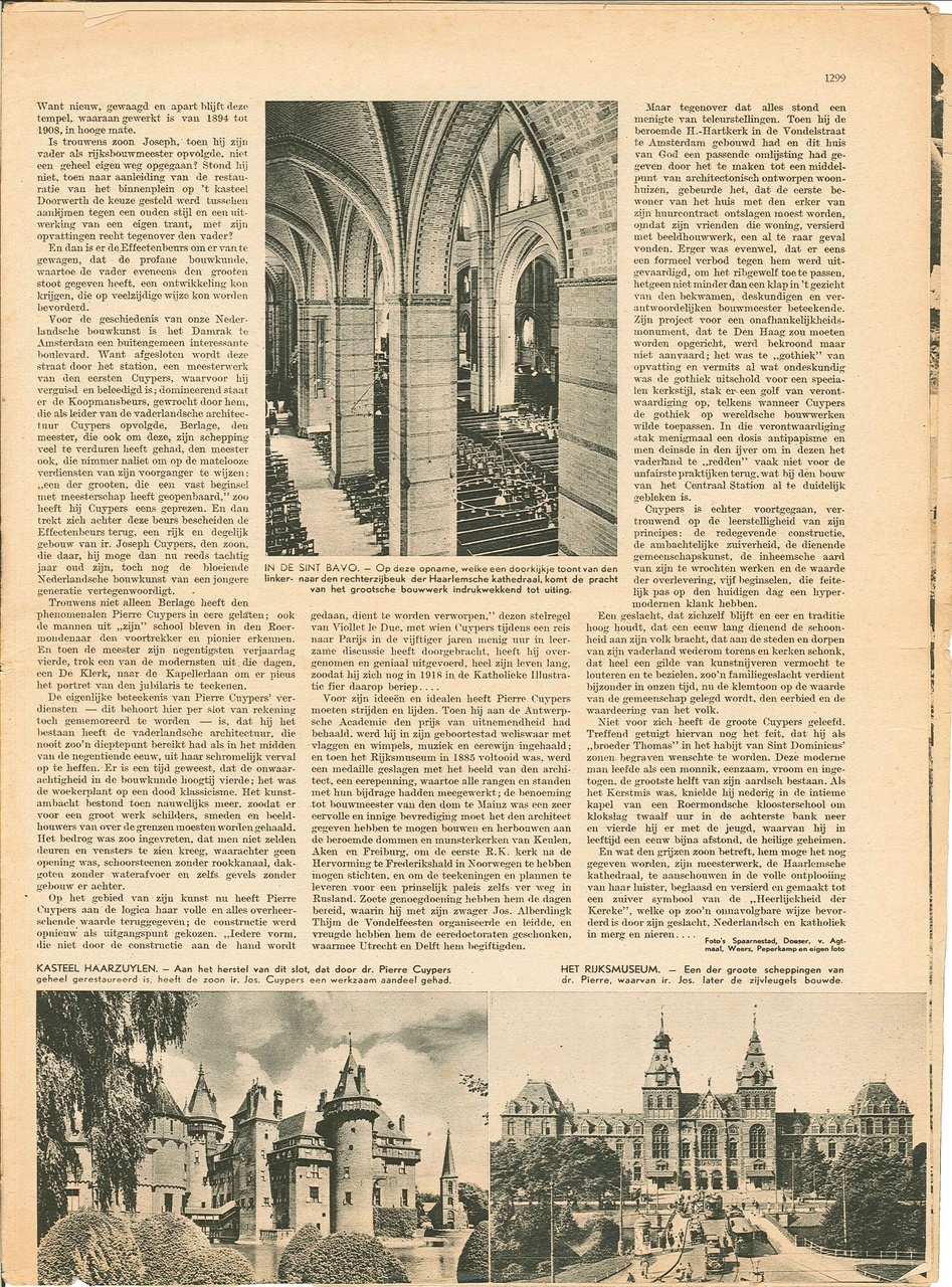 Een artikel in het tijdschrift "Credo" van 13 januari 1961 over een kalenderpagina geschreven door J. Huysmans in de "Heemkalender" over dr. Cuypers.