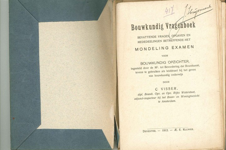 Negen studie- en handboeken voor het kunst-, nijverheids-, technisch en bouwkundig onderwijs uit de verzameling van Dhr. J. Huysmans.