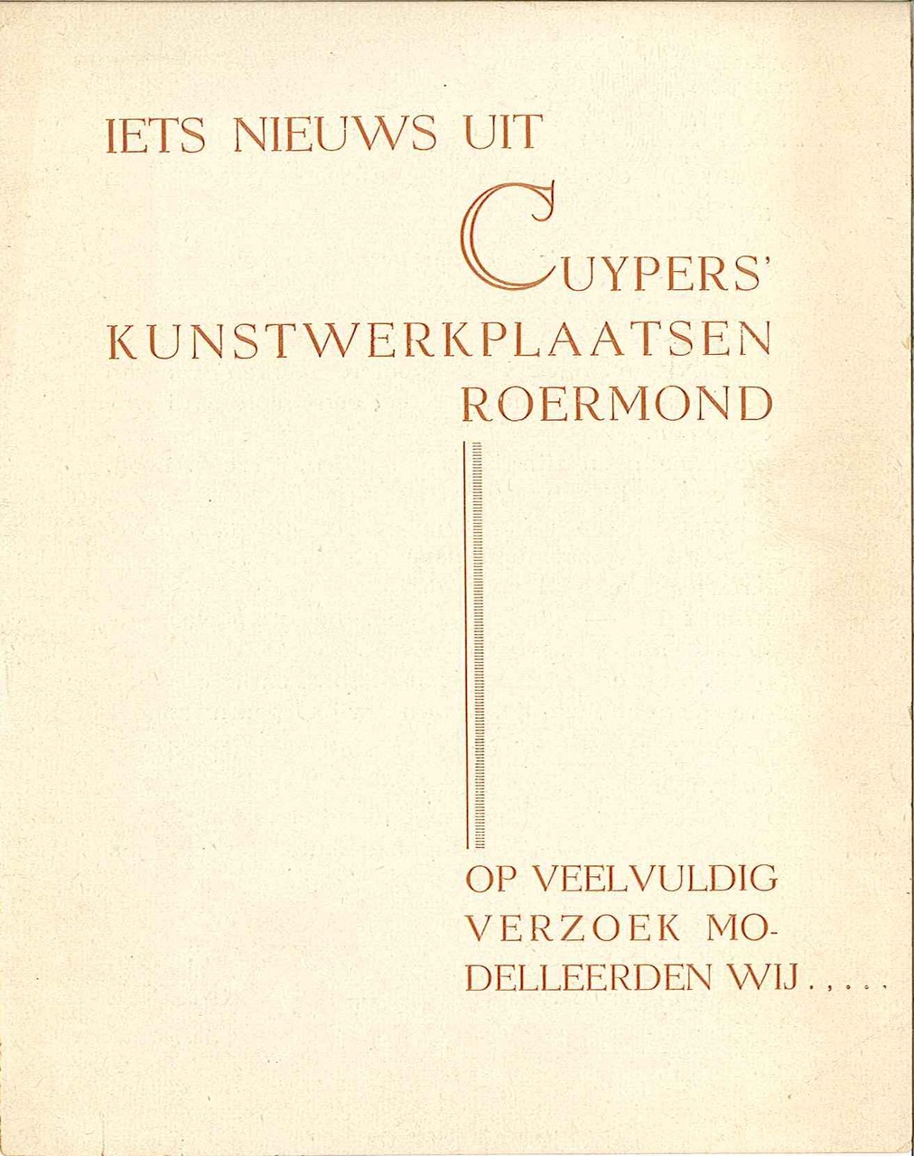 Gedeelte van een reclamefolder voor een Kruisweg, vervaardigd in Cuypers' Kunstwerkplaatsen