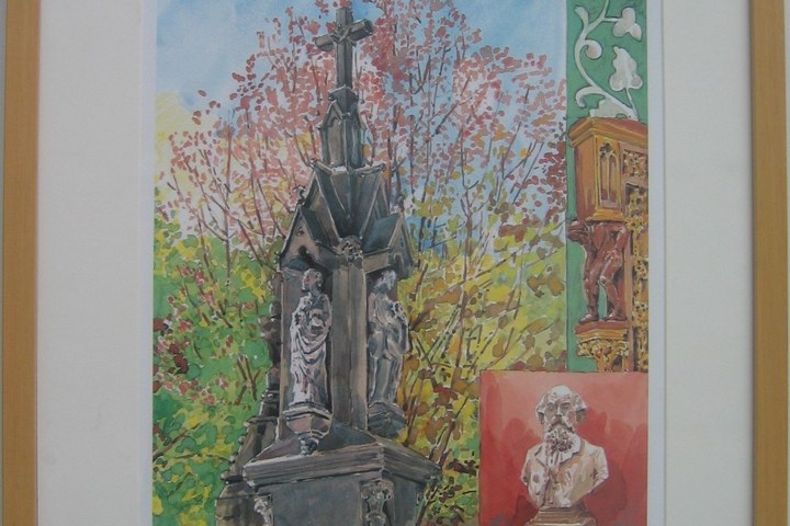 Tekening van de bovenzijde van het grafmonument van de familie Cuypers