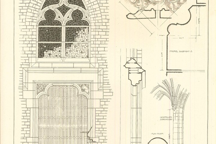 Een ontwerptekening van de restauratie van de Nederlands hervormde Kerk te Aalten