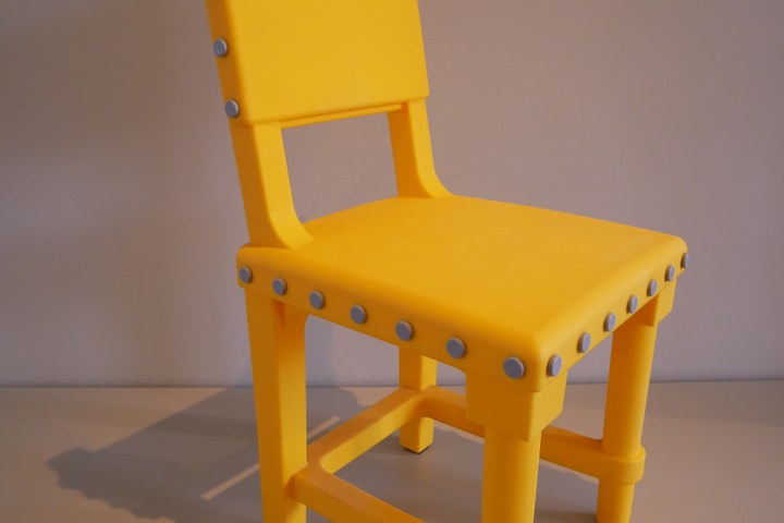 Gothic chair, yellow